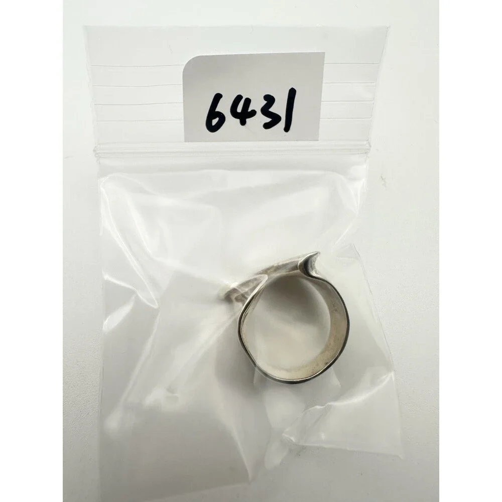 Vintage Modernist Adjustable Sterling Silver Ring Marked 925 Size 6
